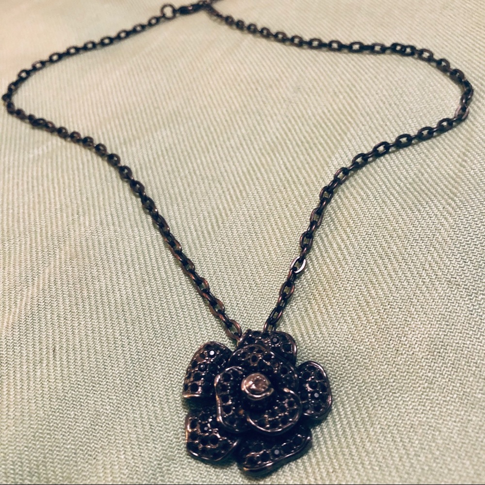 Black Diamond & Sterling Silver Pendant Necklace